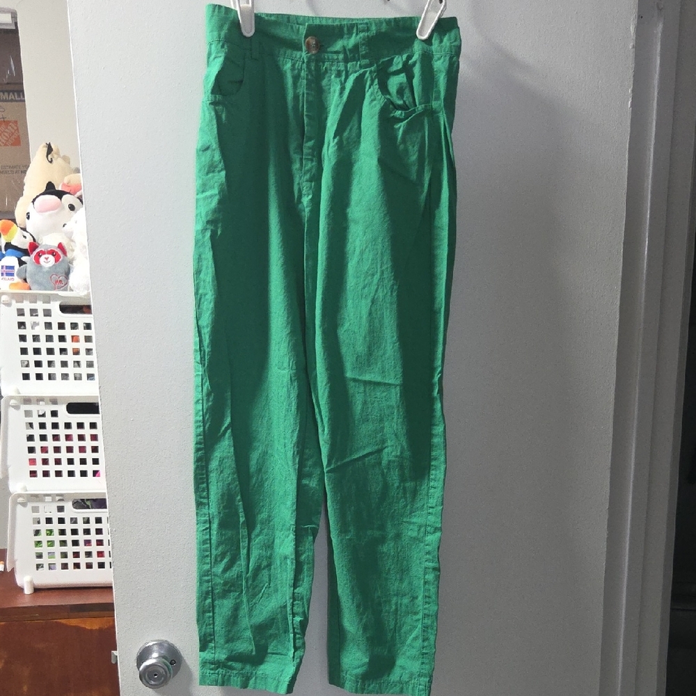 SHEIN Women's Vibrant Green Chinos